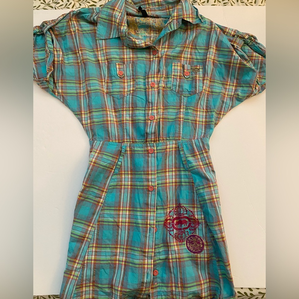 Ecko Red plaid button up dress